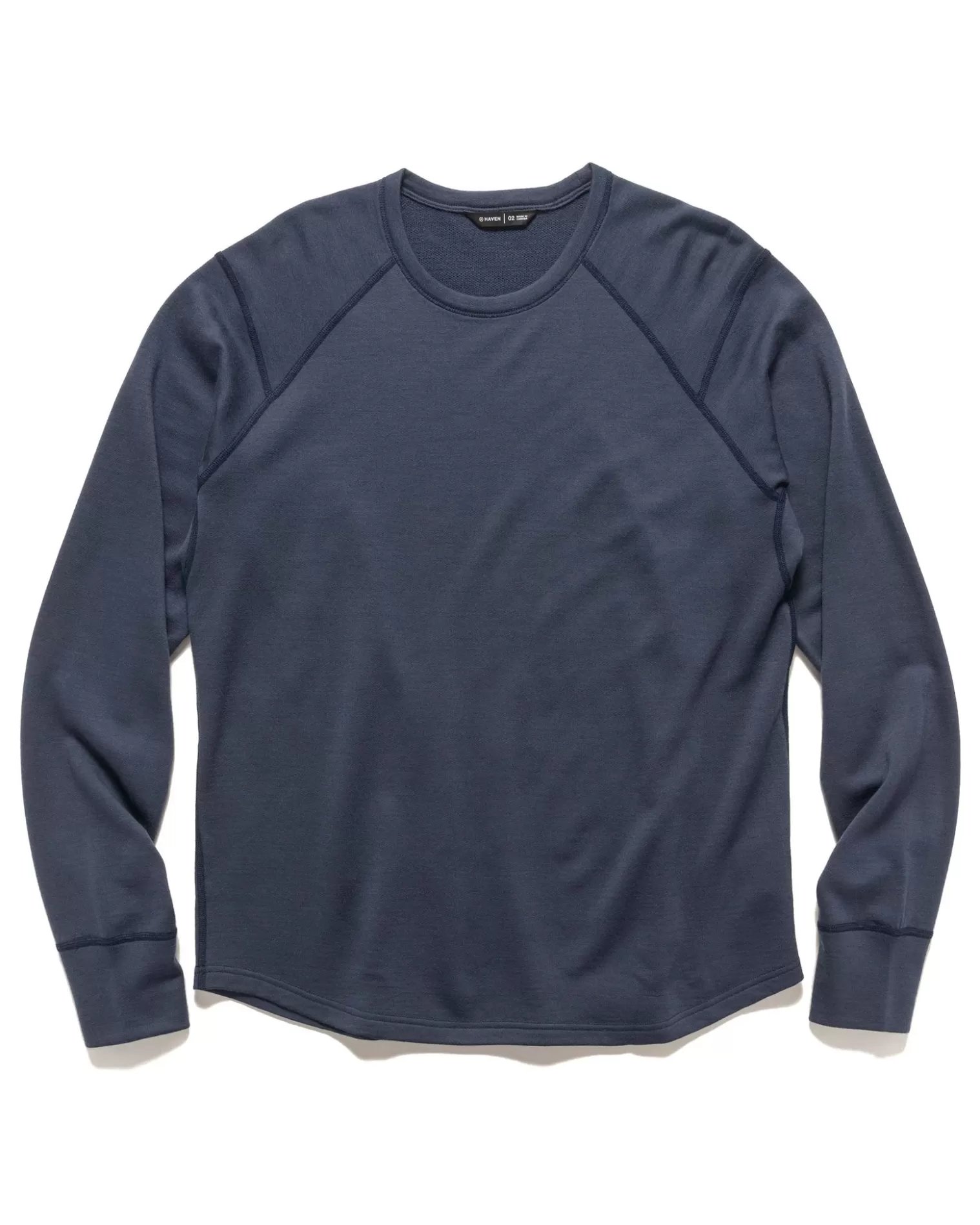HAVEN Base Crewneck-Merino Wool Terry Heather Navy Outlet