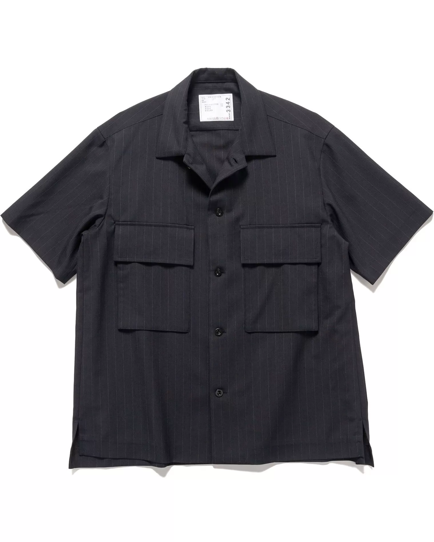 sacai Chalk Stripe Shirt Navy Shop
