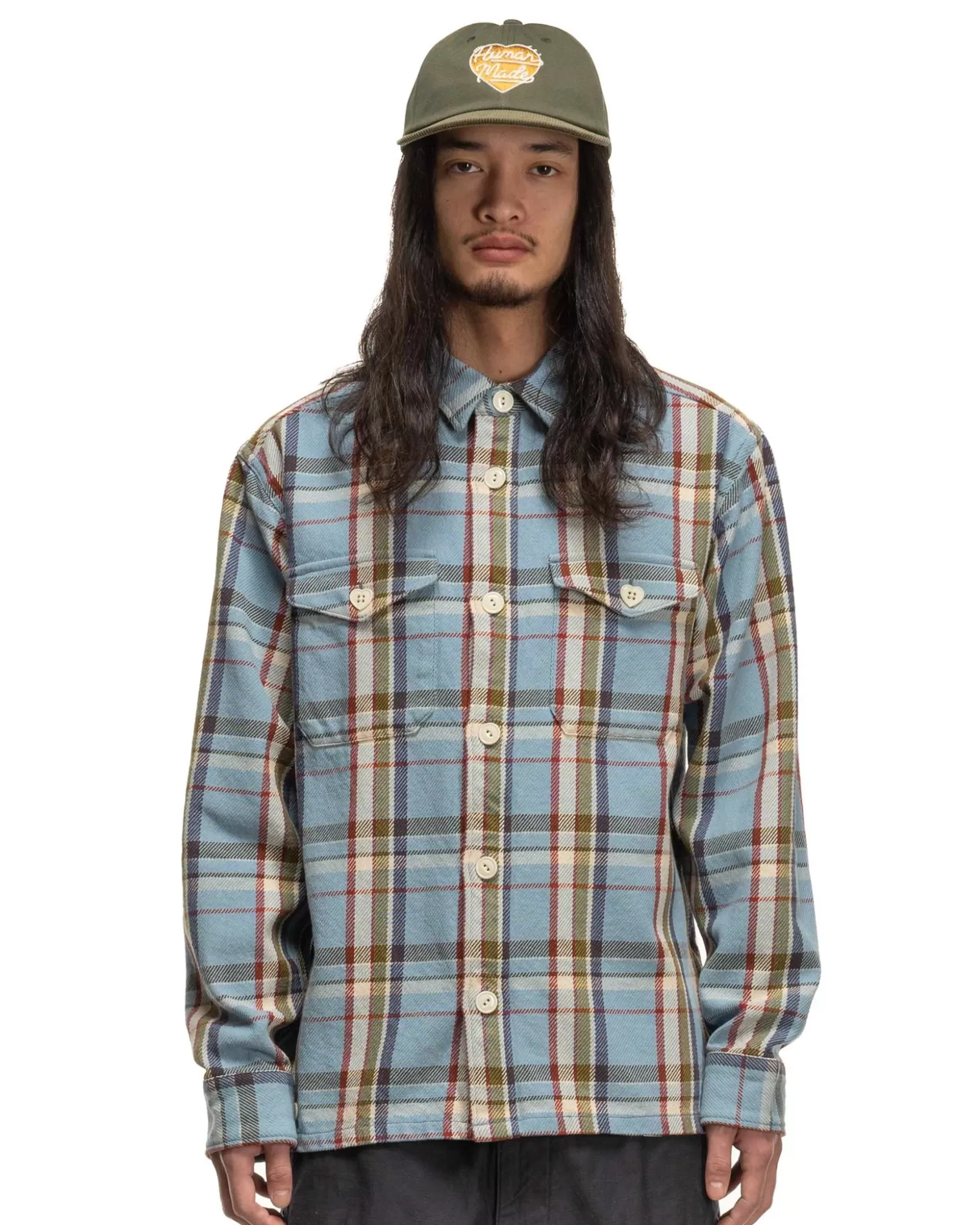 check_shirt_blue_3.webp Human Made Check Shirt Blue Shop