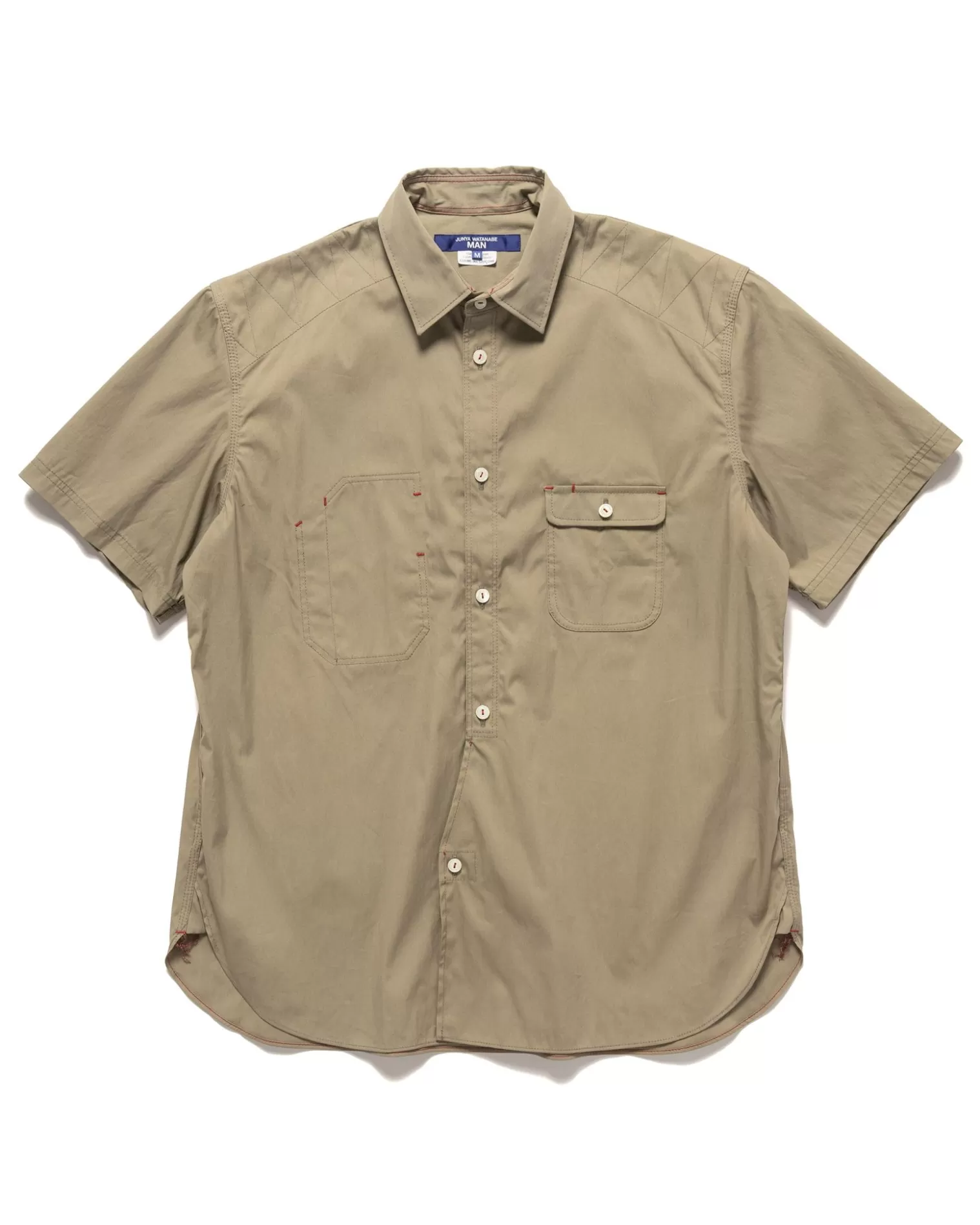 Junya Watanabe MAN Cotton Nylon Ss Shirt Khaki Best Sale