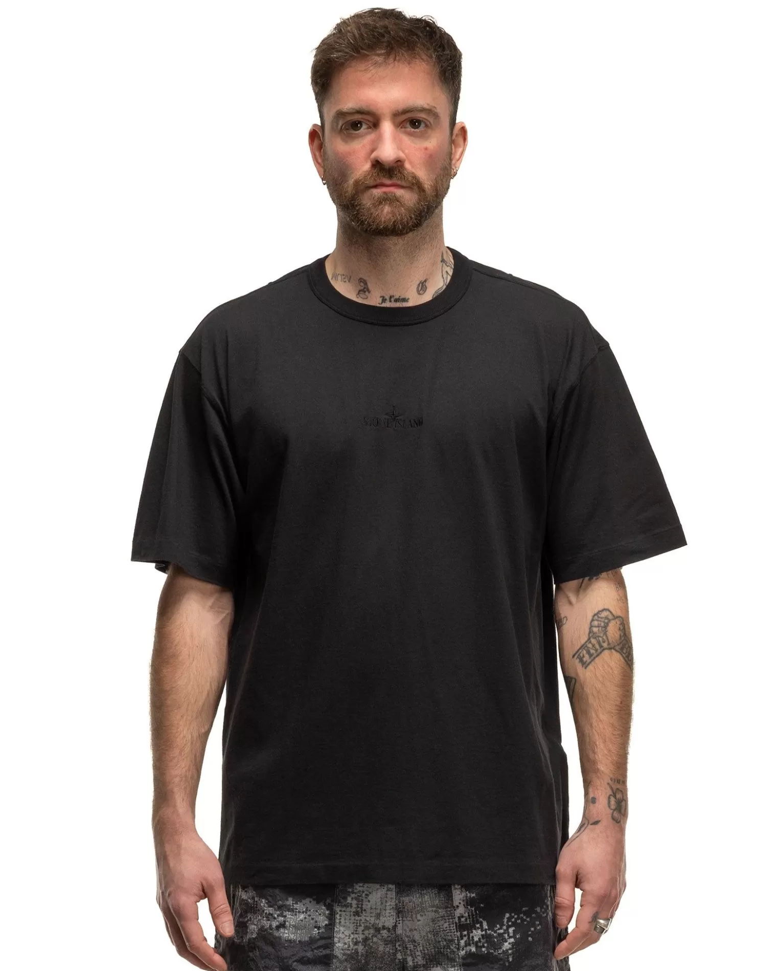 fissato_treatment_short_sleeve_tshirt_black_3.webp Stone Island Fissato' Treatment Short Sleeve T-Shirt Black Shop