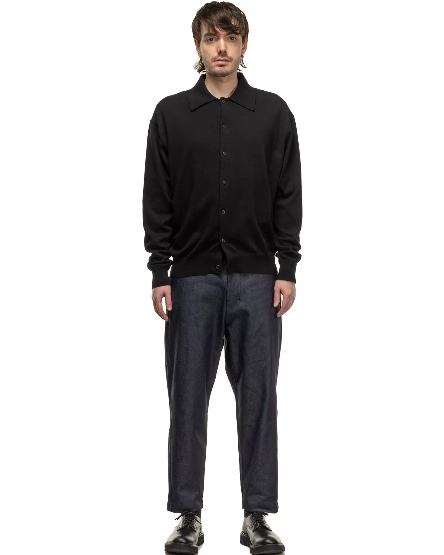 Sophnet. Knit Polo Cardigan Black Best Sale