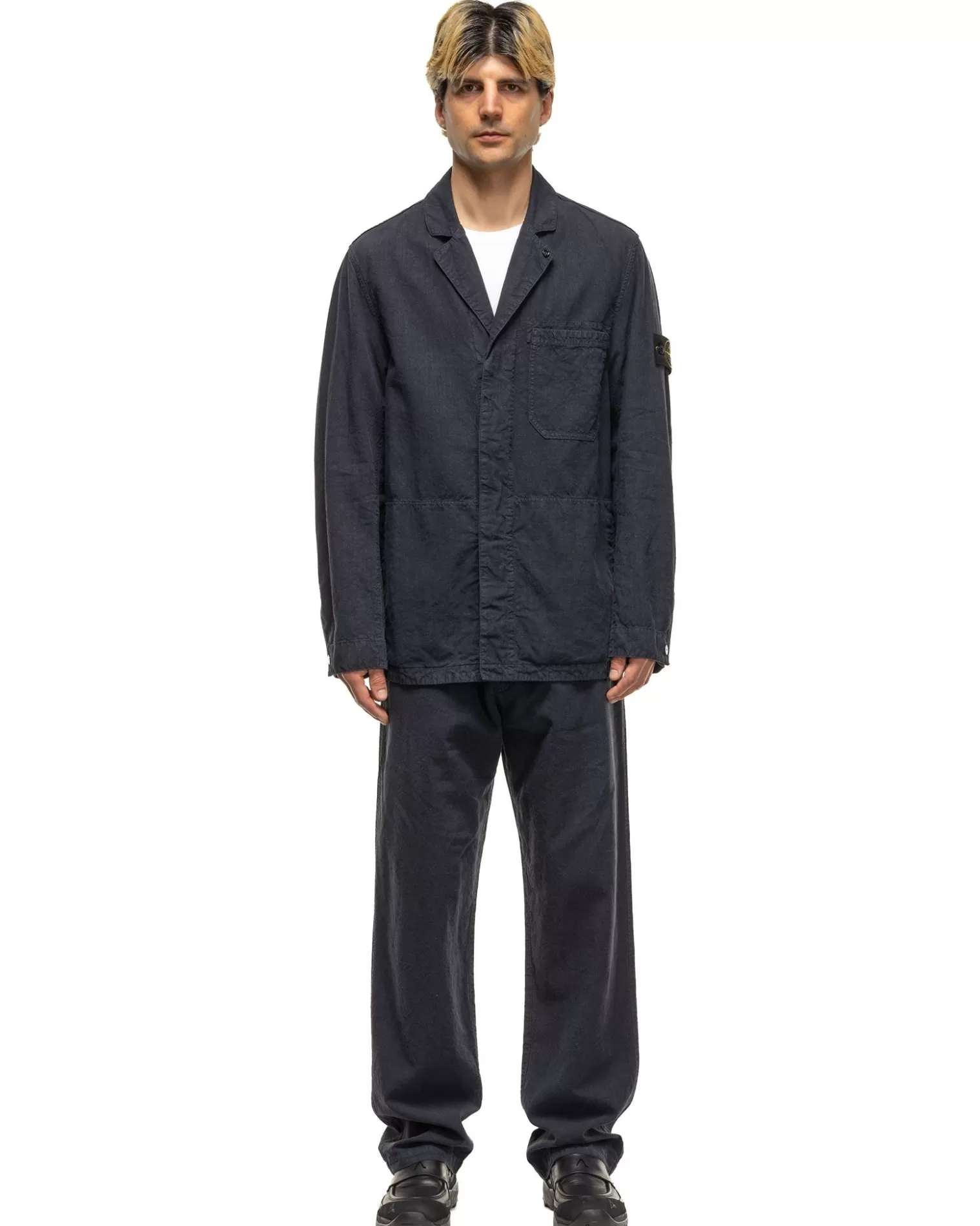 Stone Island Lino Nylon Tela-Tc Sport Jacket Navy Blue Cheap