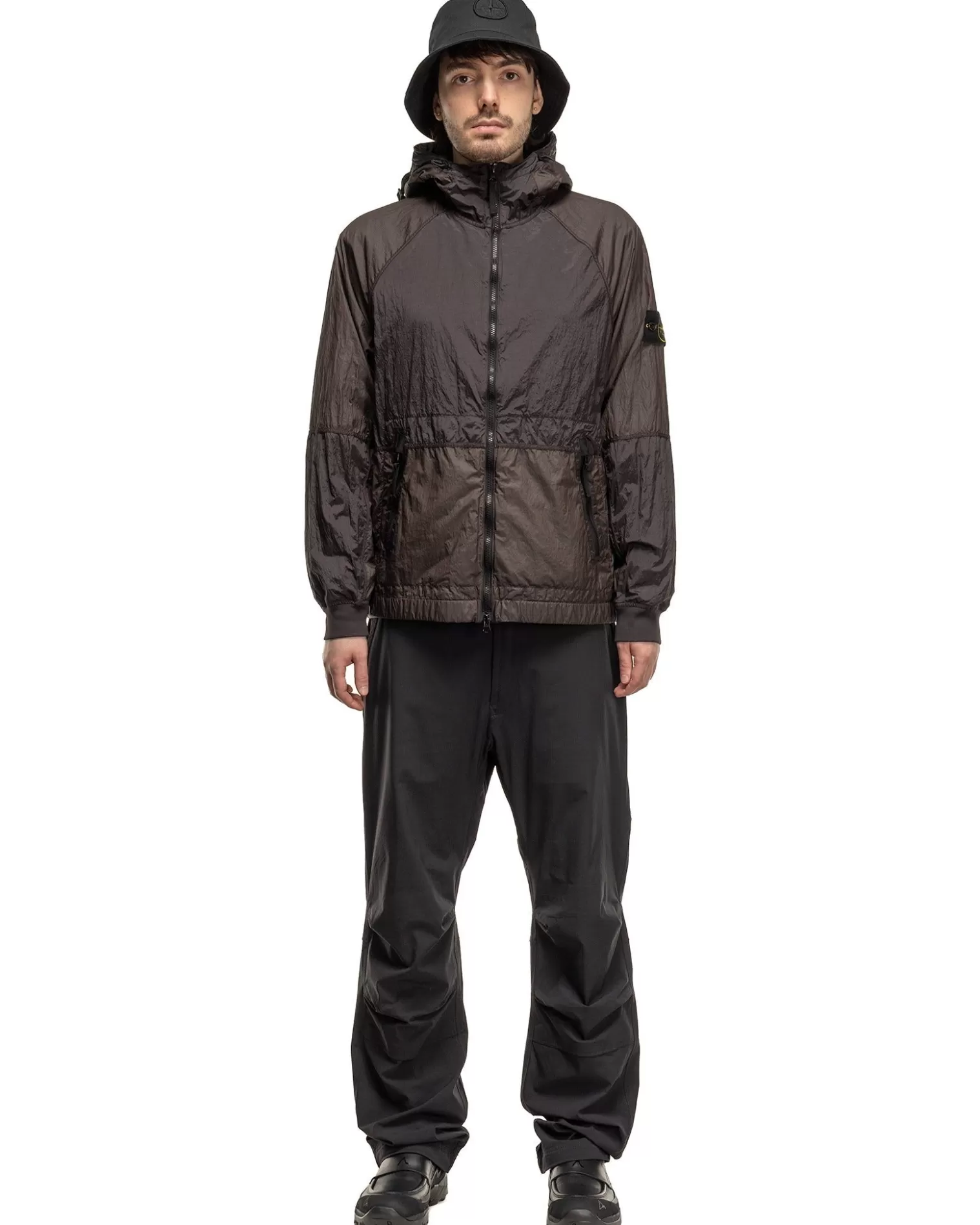 Stone Island Nylon Metal Watro-Tc In Econyl® Regenerated Nylon Hooded Jacket Charcoal Best