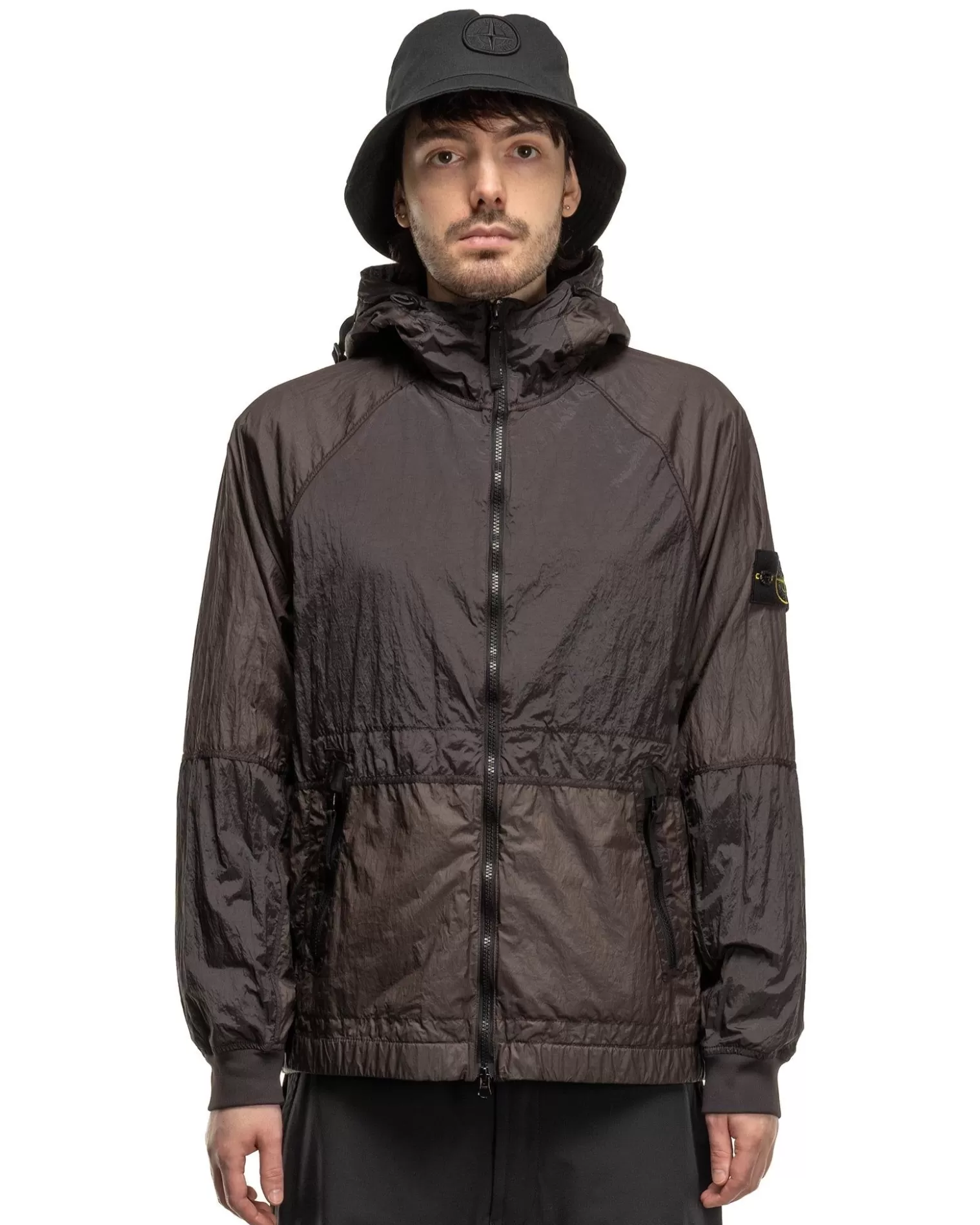 Stone Island Nylon Metal Watro-Tc In Econyl® Regenerated Nylon Hooded Jacket Charcoal Best