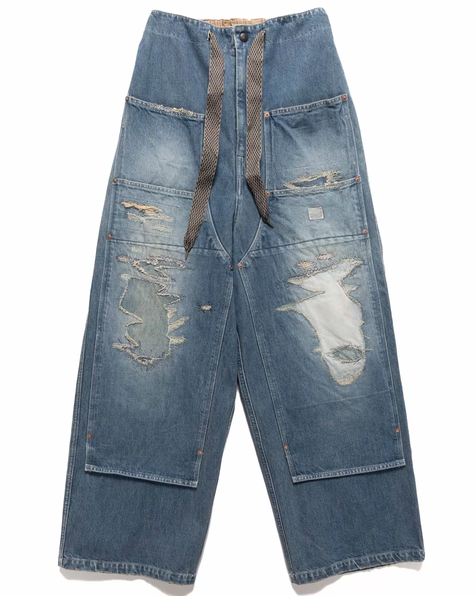 KAPITAL 14Oz Denim W-Knee Easy Baggy Pants (Dixie Lumber Remake) Pro New