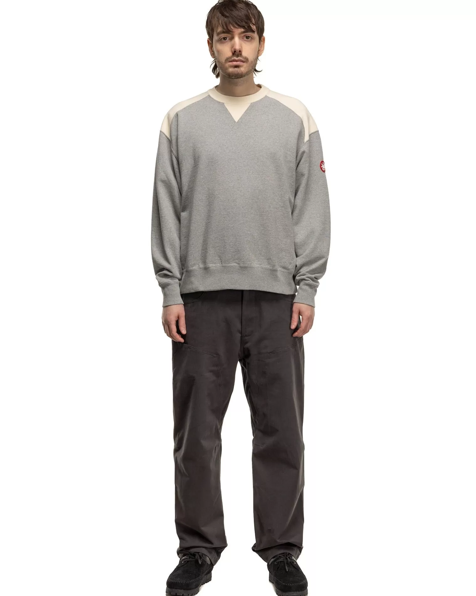 CAV EMPT Panel Shoulder Crew Neck Grey Discount