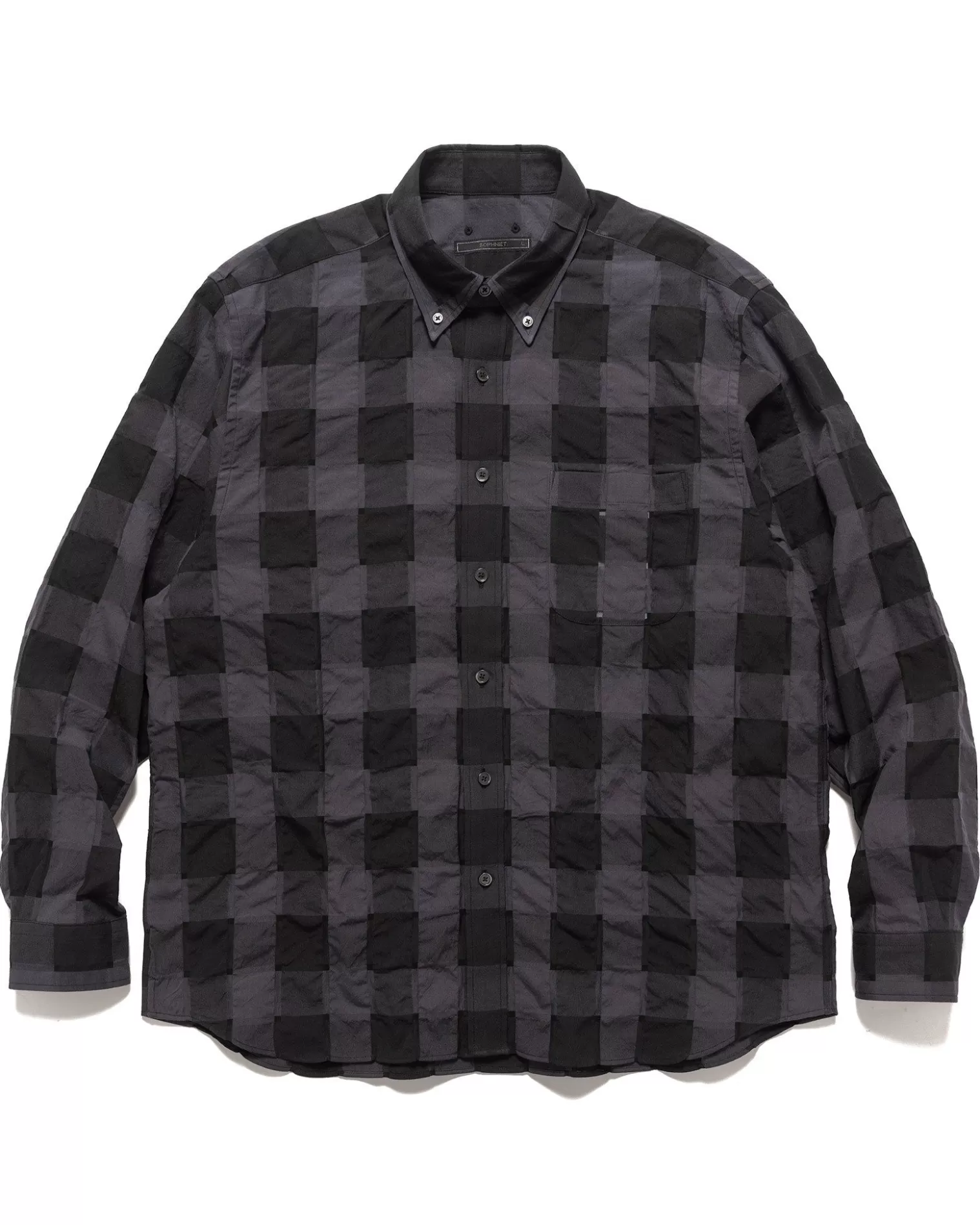 Sophnet. Sheer Check B.D Shirt Black Shop