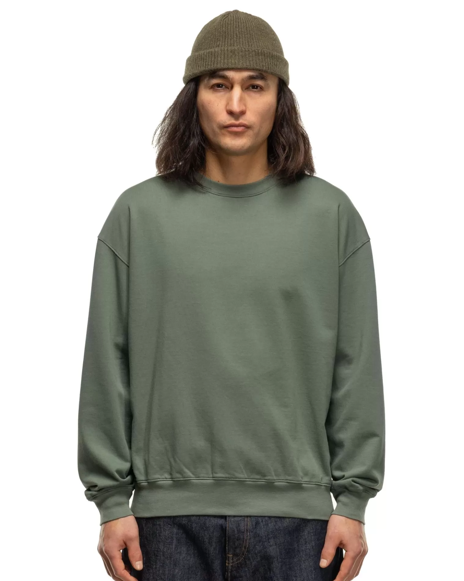 super_high_gauze_sweat_po_dusty_green_3.webp AURALEE Super High Gauze Sweat P/O Dusty Green Online