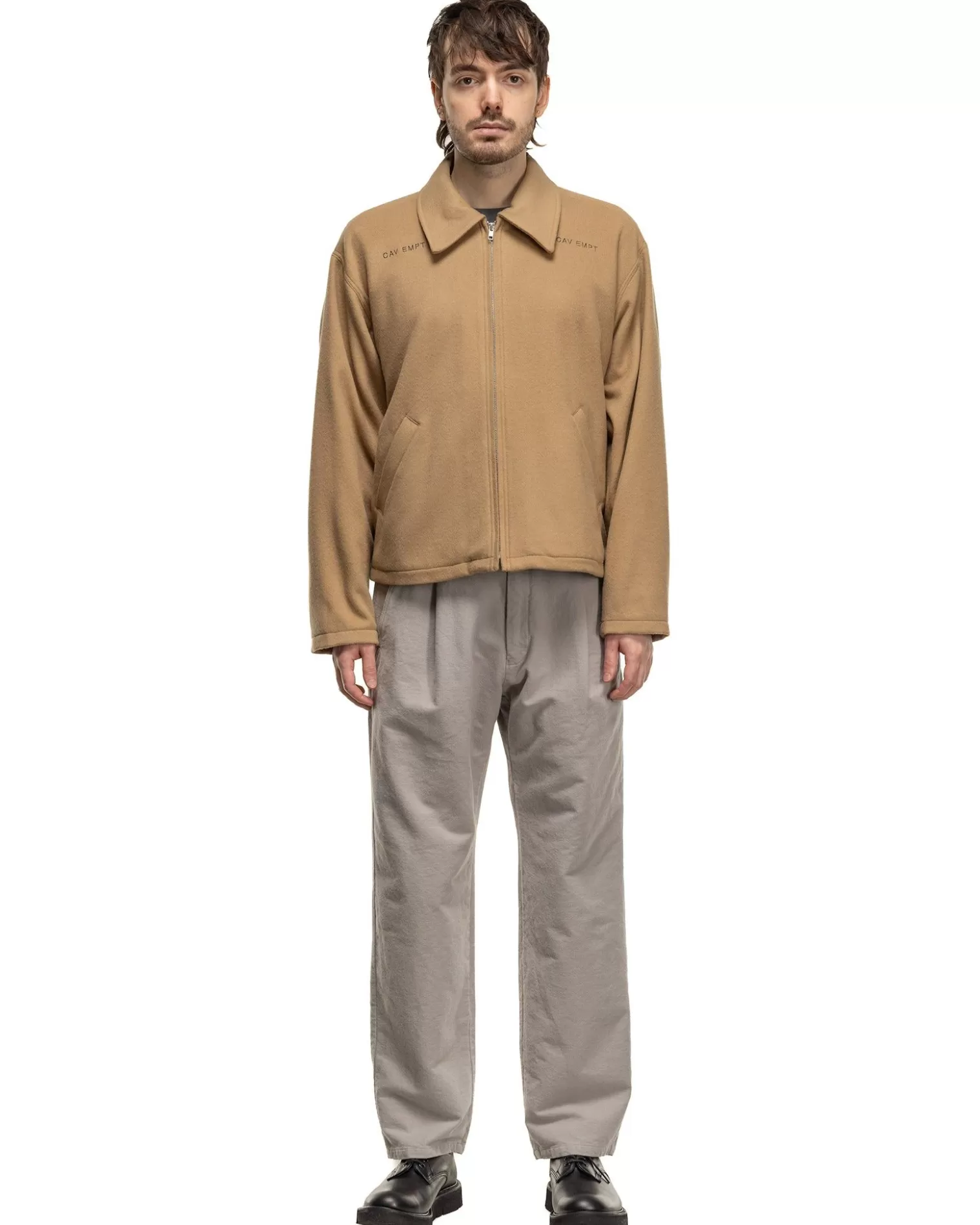 CAV EMPT Wool Short Zip Jacket Beige Store